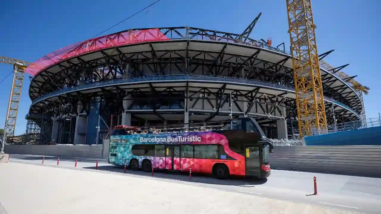Pemandangan umum (general view) lokasi pembangunan Stadion Camp Nou di Barcelona