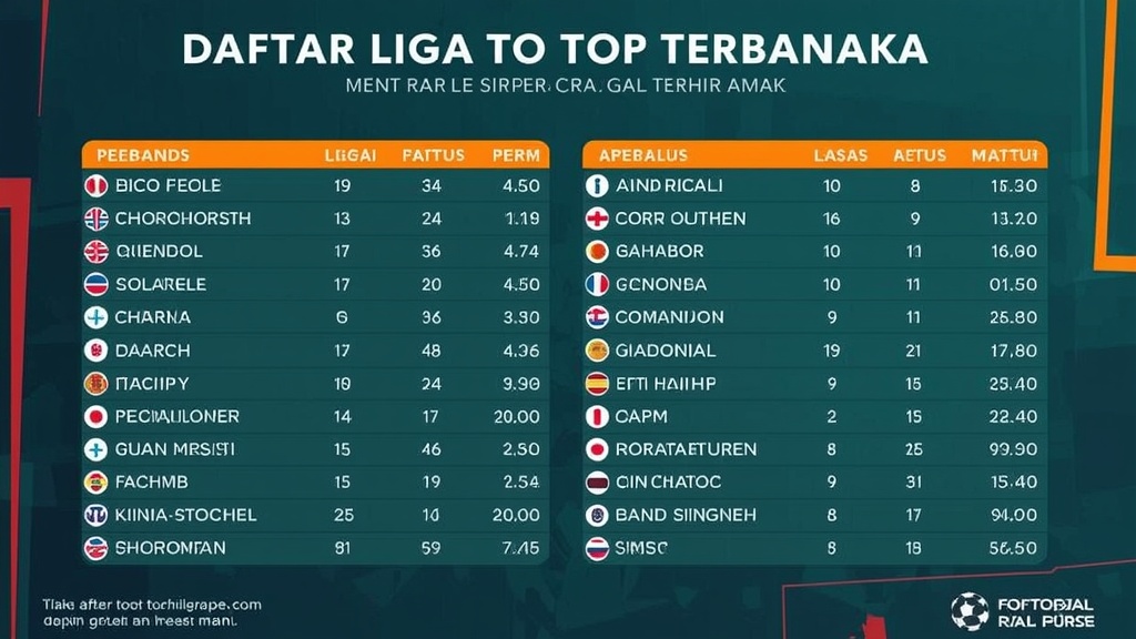 liga eropa produktivitas gol tertinggi, rata rata skor gol terbanyak, daftar liga paling subur
