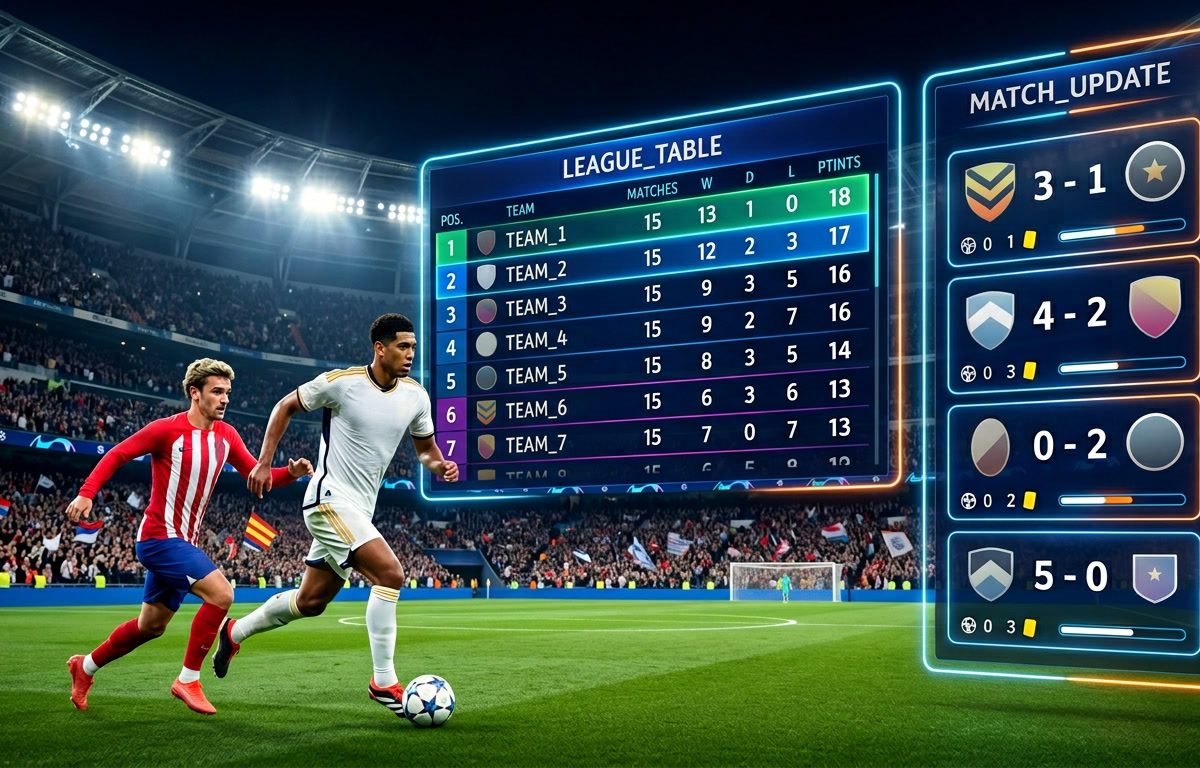 klasemen liga eropa,skor bola pekan ini,hasil pertandingan liga top