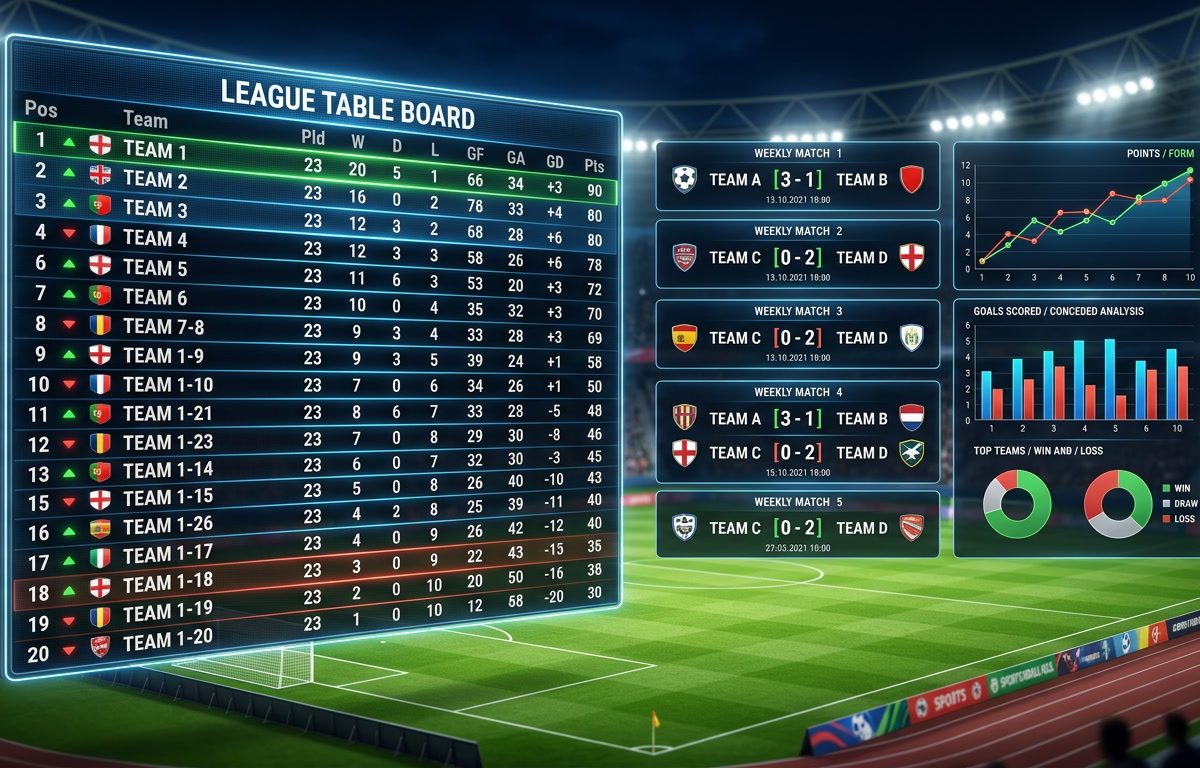cara baca klasemen bola,hasil pertandingan detail,posisi klasemen eropa