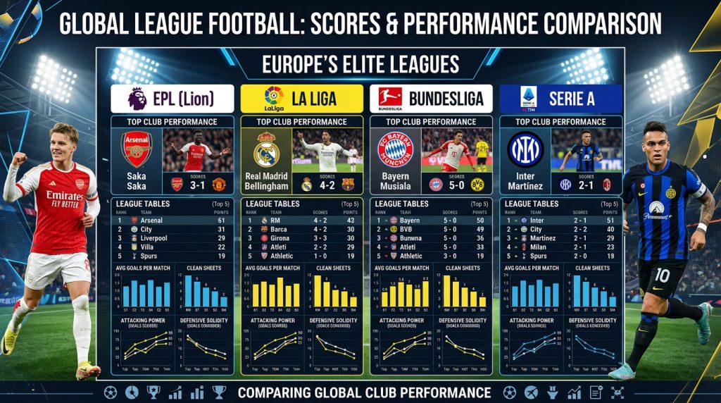 skor sepak bola, hasil liga dunia, performa klub Eropa, klasemen sepak bola