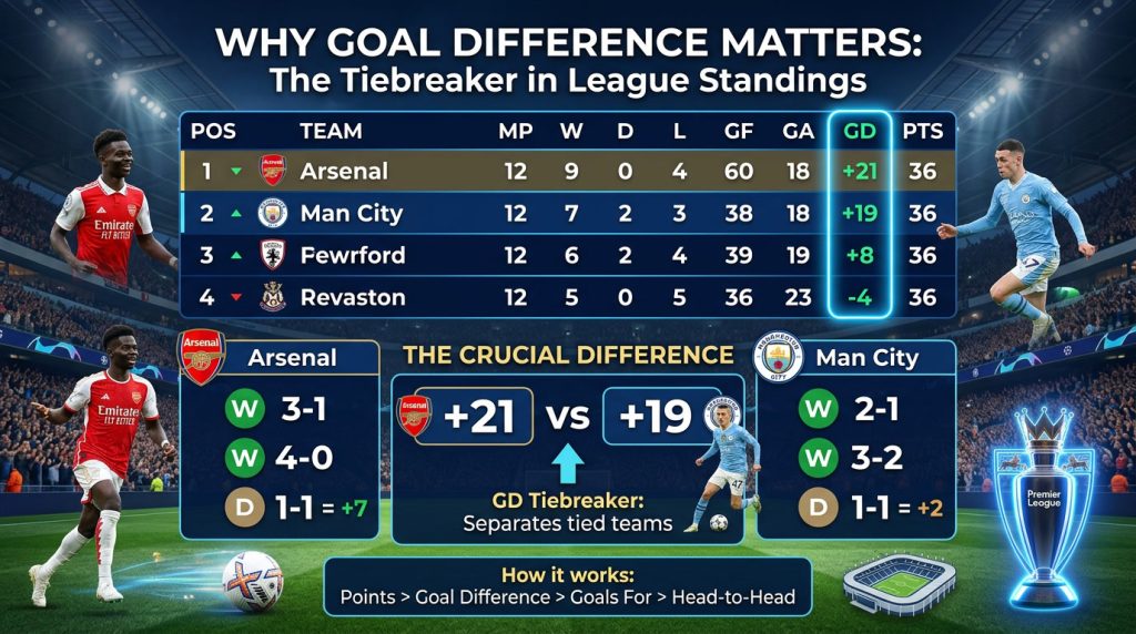 pentingnya selisih gol, klasemen liga sepak bola, perhitungan selisih gol, persaingan klasemen